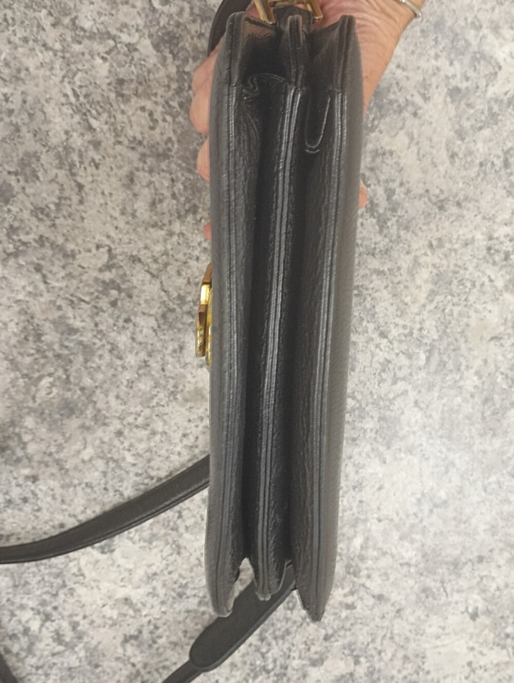 MCM Black Leather Crossbody with Gold Logo Studs - Picture 5 of 14